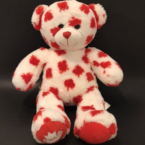 Build A Bear Canada Red & White Maple Leaf Stuffed Plush Canadian - Picture 2 of 9
